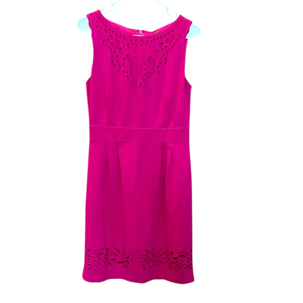 Tahari Sheath Career Dress In Hot Pink Sz 6